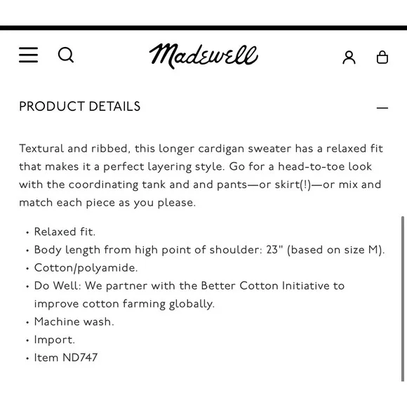 Madewell Birchmoor Cardigan Sweater Relaxed Fit Textured Ribbed Beige Large $98 - Picture 4 of 13